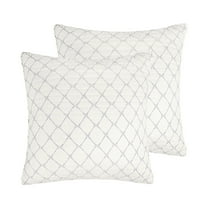 Levtex Home - Becker Taupe - Euro Sham Set of 2 - Diamond - Grey and Cream - (26x26in.) - Reversible - Cotton