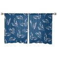 thumbnail image 7 of Sheer Curtains 45 inches Long, Blue Transparent Gradient Leaf Watercolor Light Filtering Sheer Window Curtains Rod Pocket Voile Drapes for Bedroom Living Room, 52"W x 45"L 2 Panels, 7 of 7