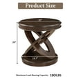 thumbnail image 3 of FFZ Retro Round Wooden End Table, Sofa Side Table with X-shape Base for Family Dining or Living Room. Espresso, 3 of 6