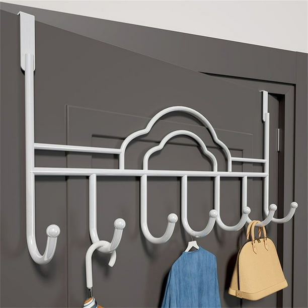 Over Door Hanger with 7 Hooks Bexikou Metal Over The Door Towel Hook Decorative Over Door Hooks for Coat Towel Bag Robe White Walmart Business Supplies
