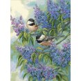 thumbnail image 2 of Gold Collection Chickadees Kit de Broderie au Point de Croix & Lilas-12"X16 Pouces 14 Unités, 2 of 2