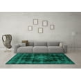 thumbnail image 3 of Ahgly Company Indoor Rectangle Abstract Turquoise Blue Modern Area Rugs, 7' x 10', 3 of 4