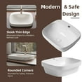 thumbnail image 4 of Los Flexi 20″ x 17″ Drop In Bathroom Sink with Single Faucet Hole, Durable Ceramic Semi Recessed Sink, Includes Pop-Up Drain, 4 of 13