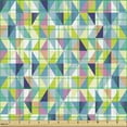 thumbnail image 2 of Mosaic Fabric by the Yard, Geometric Zigzags Triangular Diamonds Shaping Hippie Rectangular Boho Art Deco, Decorative Upholstery Fabric for Sofas and Home Accents, Multicolor by Ambesonne, 2 of 5