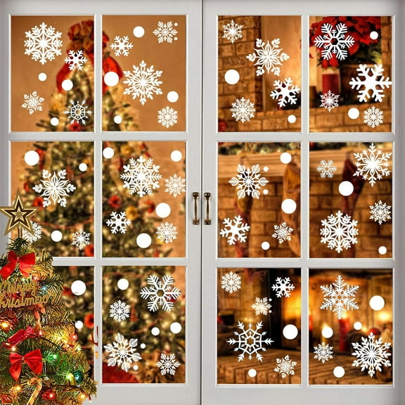 Christmas Window Clings for Glass, Reusable Window Stickers Ornaments PVC Static Self Stickers Decorations for Xmas Winter Frozen Theme Party New Year Holiday DIY Glass Decals (161 Snowflakes)