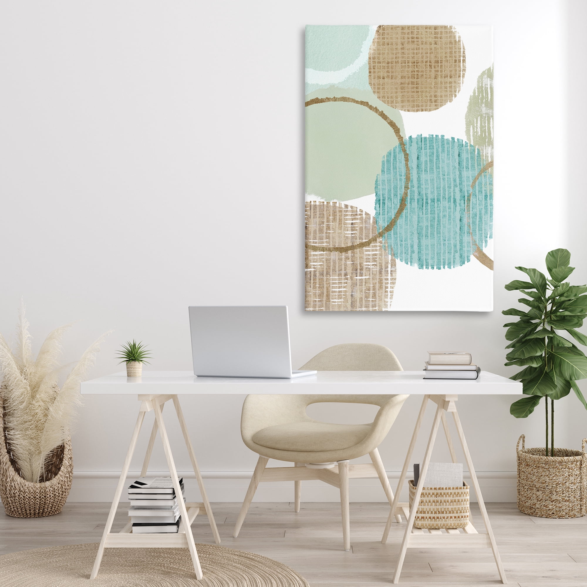 Stupell Industries Good Times Ahead Shapes Abstract Painting Gallery Wrapped Canvas Art Print Wall Art, 30 x 45