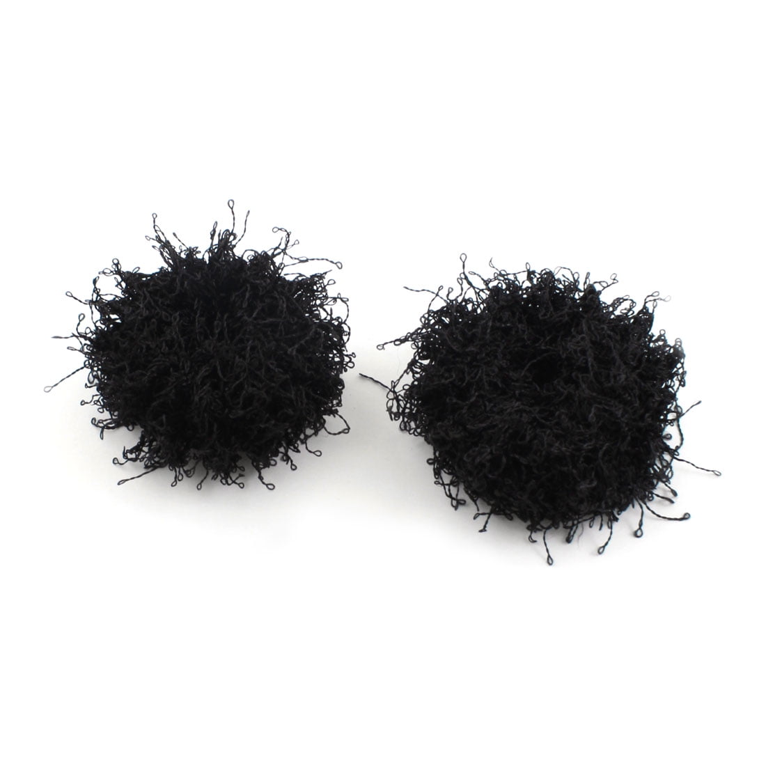2 Pcs Black Elastic Hair Ties Bands Ponytail Holder For Women