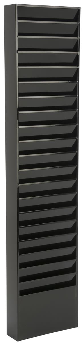 File Folder Wall Rack 20 Pockets Tiered Office And Medical Charts Black Powder Coated Steel Jmff20blk Walmart Com Walmart Com
