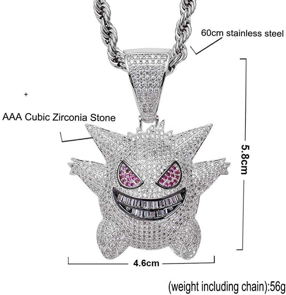 Gengar Purple Cubic Zirconia Hip Hop 