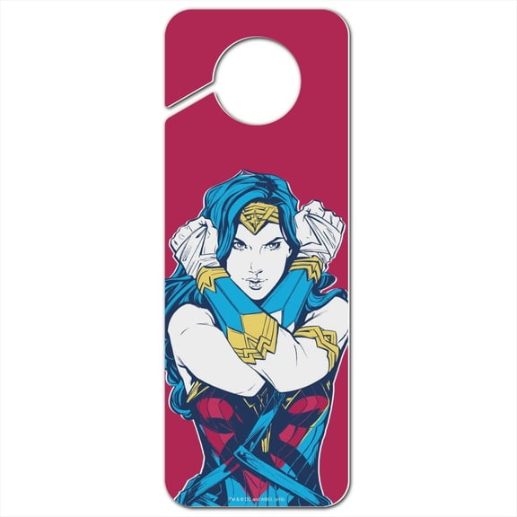 Wonder Woman Movie Crossed Arms Plastic Door Knob Hanger Sign