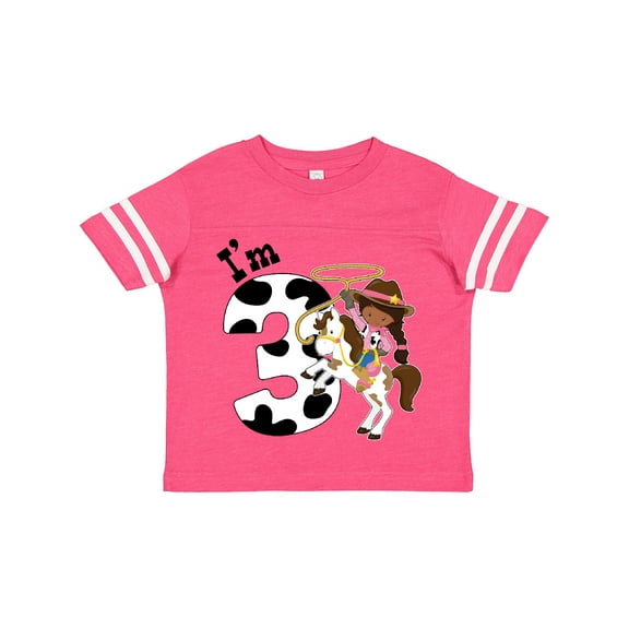 Inktastic I'm Three-cowgirl Riding Horse Birthday Girls Toddler T-Shirt