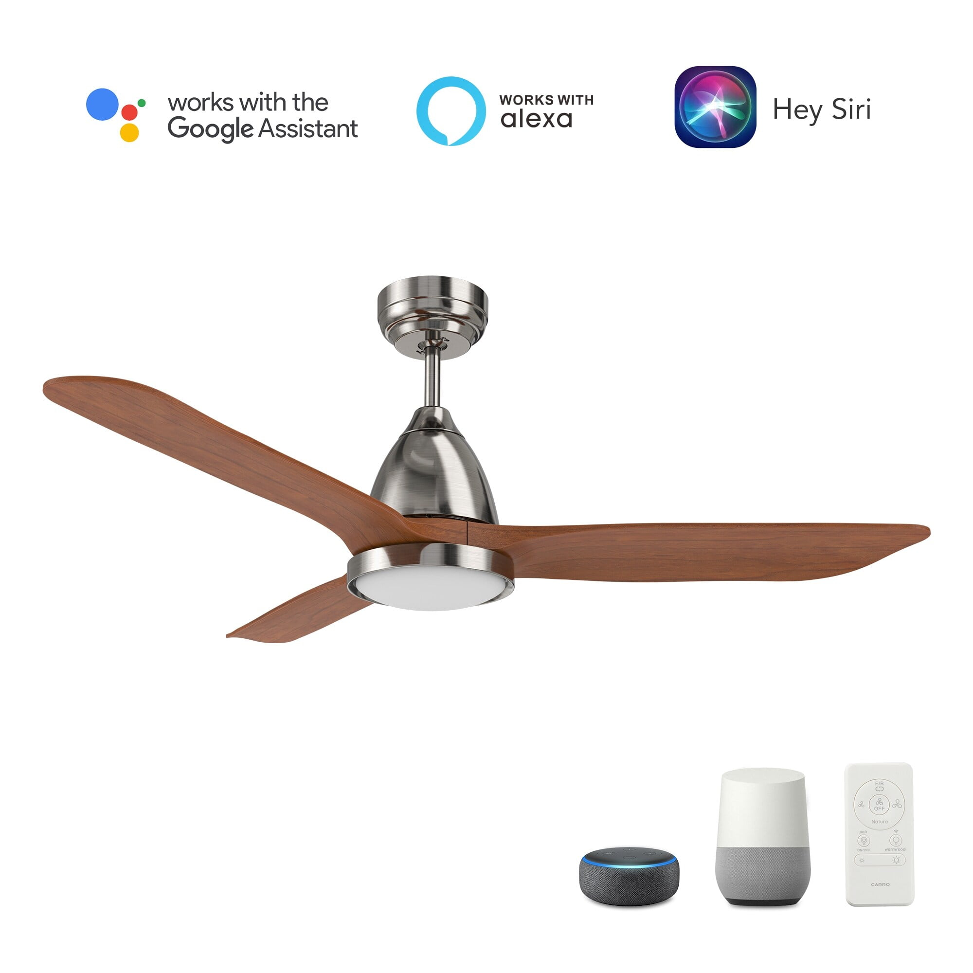 CARRO Abbott 52inch Indoor/Outdoor Smart Ceiling Fan, Dimmable LED Light Kit & Remote Control