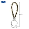 thumbnail image 2 of Uxcell Keyring Woven Lanyard Straps Braided Leather Keychain, Black Gold 2 Pack, 2 of 5