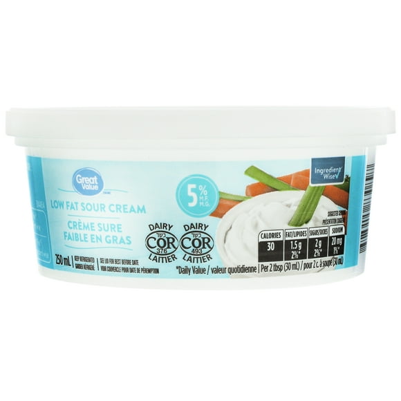 Great Value Low Fat Sour Cream, 250 mL