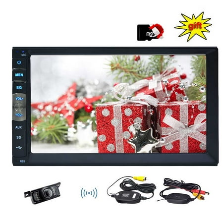 Car Stereo With Navigation System EinCar 7 inch HD Touch Screen Bluetooth Car Stereo with GPS Navigation In Dash Remote Control Radio Multimedia System Autoradio Double 2 Din FM/MP5/MP3/USB/AUX + 8GB Map Card + Wireless Backup Camera ()
