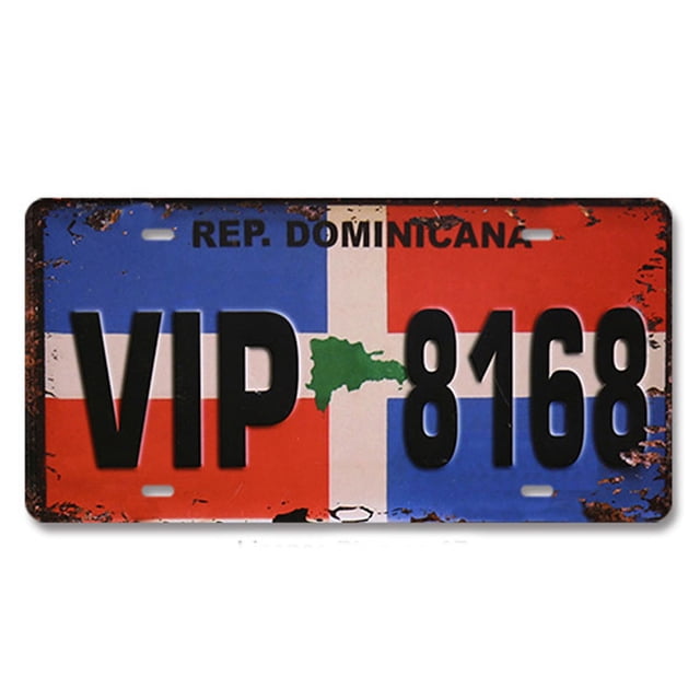 Letrero de hierro para decoración de pared, placa vintage de República Dominicana
