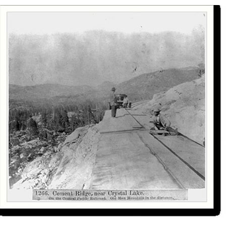 Historic Print, Cement Ridge, near Crystal Lake, on the Central Pacific Railroad - Old Man Mountain in the distance, 16" x 20"