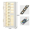 thumbnail image 5 of Hommoo 8-Tier Freestanding Tall Shoe Cabinet with Acrylic Doors and LED Lights, 24 Pairs,Gray, 5 of 5