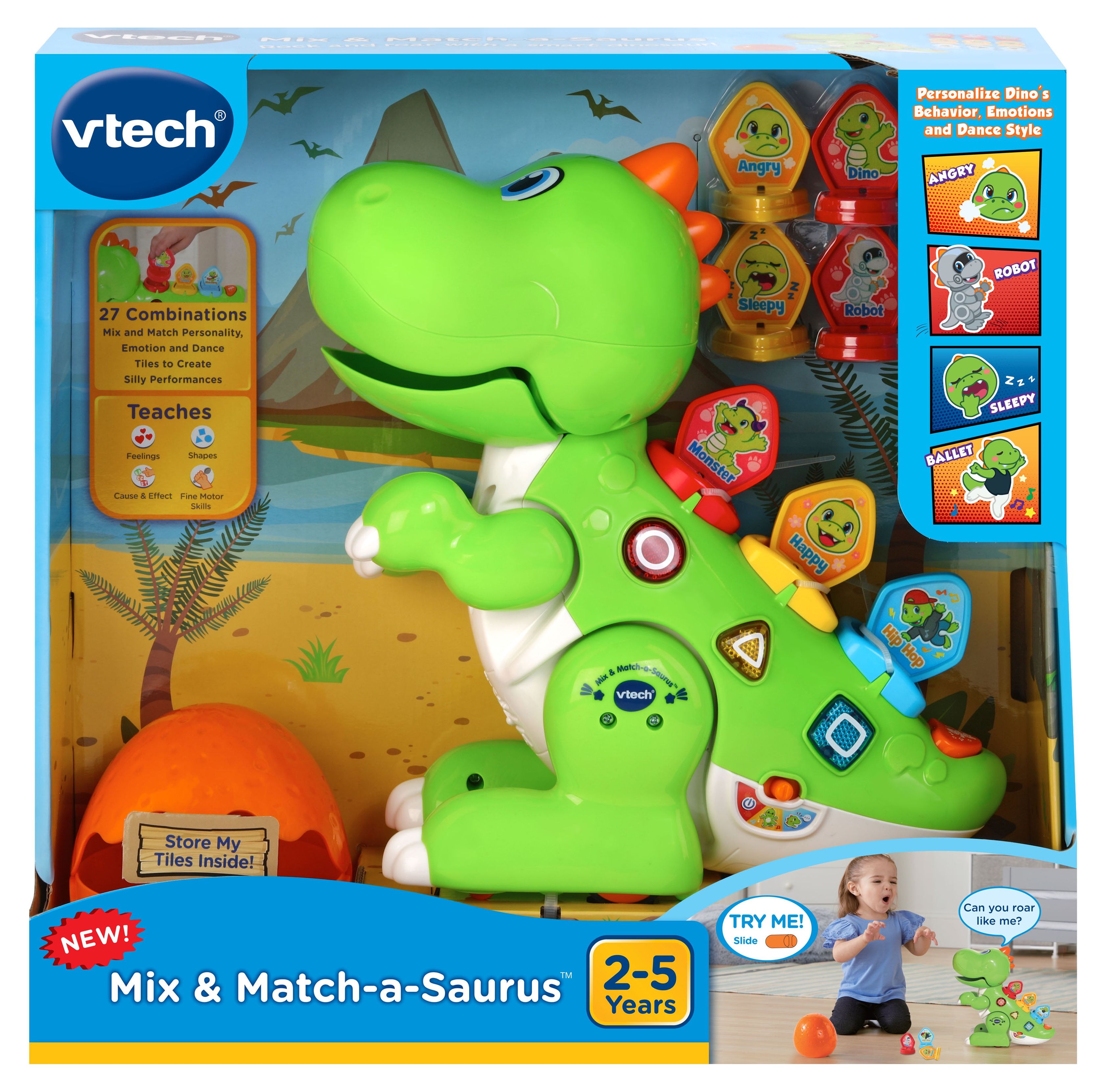 VTech Mix and Match-a-Saurus, Dinosaur Learning Toy for Kids, Green - image 9 of 10