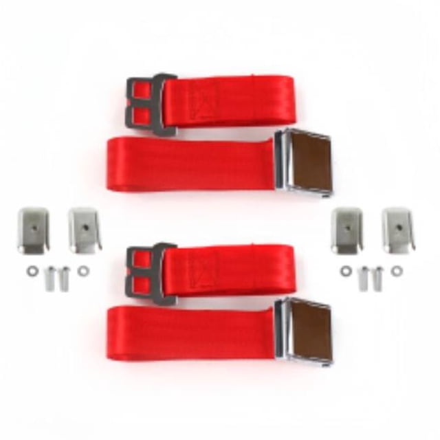 Chevy Cavalier 1982-1994 Ceinture de Sécurité pour Avion 2 Points Rouge avec Support - 2 Ceintures