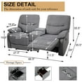thumbnail image 4 of LVUYOYO 100% Polyester Glider Reclining Loveseat with Console, Gray, 4 of 8
