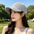 thumbnail image 4 of LSONABXA Grey Baseball Caps for Women Vertical Pearl Knit Baseball Cap Fresh Casual Hat Muslim Hat for Women, 4 of 4