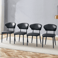 thumbnail image 3 of Xukmct Pack of 4 Comfortable PU Leather Side Chair with Metal Legs, Modern Dining Chair for Living Room, Dining Room, Black, 3 of 11