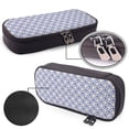 thumbnail image 4 of Lsque Plaid Flowers Printed Big Capacity PU Leather Pencil Case Large Pencil Pouch Stationery Pen Bag Pencil Holder for Teen, 4 of 6
