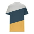 thumbnail image 4 of Women's Tops Summer Crew Neck Color Block Pleated Short Sleeve Tunic Shirts Casual Loose Soft Comfortable Blouses (2XL, Yellow), 4 of 5
