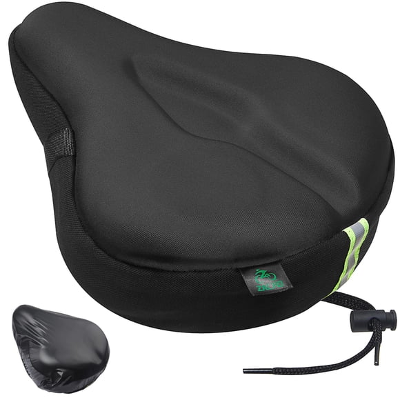 Cojín de asiento de bicicleta Zacro acolchado en gel para hombre y mujer, color negro