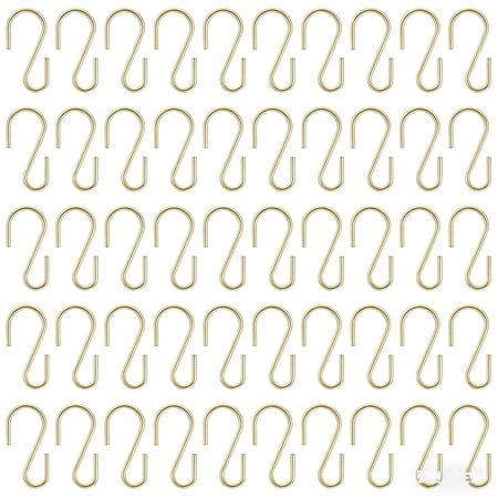 100 Pack 1 inches S Hooks,Heavy Duty Metal S Hook for Hanging,Wire Shelves Rack Hooks,S Shaped Hanger for Hanging Jewelry,Keys,Jeans,Clothes,Bags,Hats,Pot,Towels & Plants(1.02x0.36")(Silver)