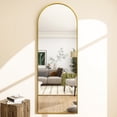 BEAUTYPEAK Bedroom Size Full Length Arched Floor Mirror 64"x21.1", Rounded Wall Large Body ...