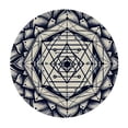thumbnail image 2 of WERPE Lotus Geometry Yantra Mandala Triangle Yoga Illustration Accent Piece Round Tablecloth with Elastic Edge White, 2 of 7