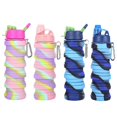 thumbnail image 1 of 501ml Rainbow Foldable Water Bottle Food-grade Silicone Cycling Hiking Kettle Direct Drinking Kid Water Bottle Christmas Gift, 1 of 5