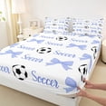 thumbnail image 4 of Erosebridal Kawaii Soccer Queen Sheet Sets,Cute Bow Knot Print Bed Set For Girls Kids 4-Piece, 4 of 6