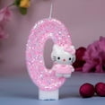 thumbnail image 1 of Handmade Paraffin Wax Number 0-9 Birthday Cake Decor Candles, Pink Kids' Room Decor Cat Candle, 1 of 10