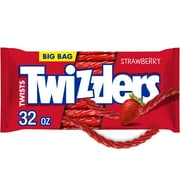 Twizzlers Twists Strawberry Flavored Licorice Style Chewy Candy, Big Bag 32 oz