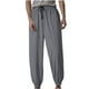 thumbnail image 1 of Pantalones largos de moda para hombre, con bolsillos, de color liso, informales, de seda helada, 1 of 2
