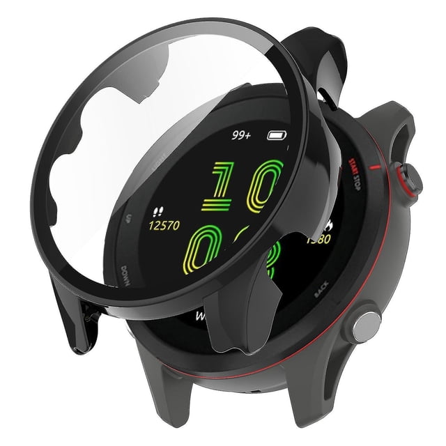 For Garmin Forerunner 255s Full Protection Anti-drop Hard Pc Watch Case Protective Cover With Tempered Glass Screen Protector