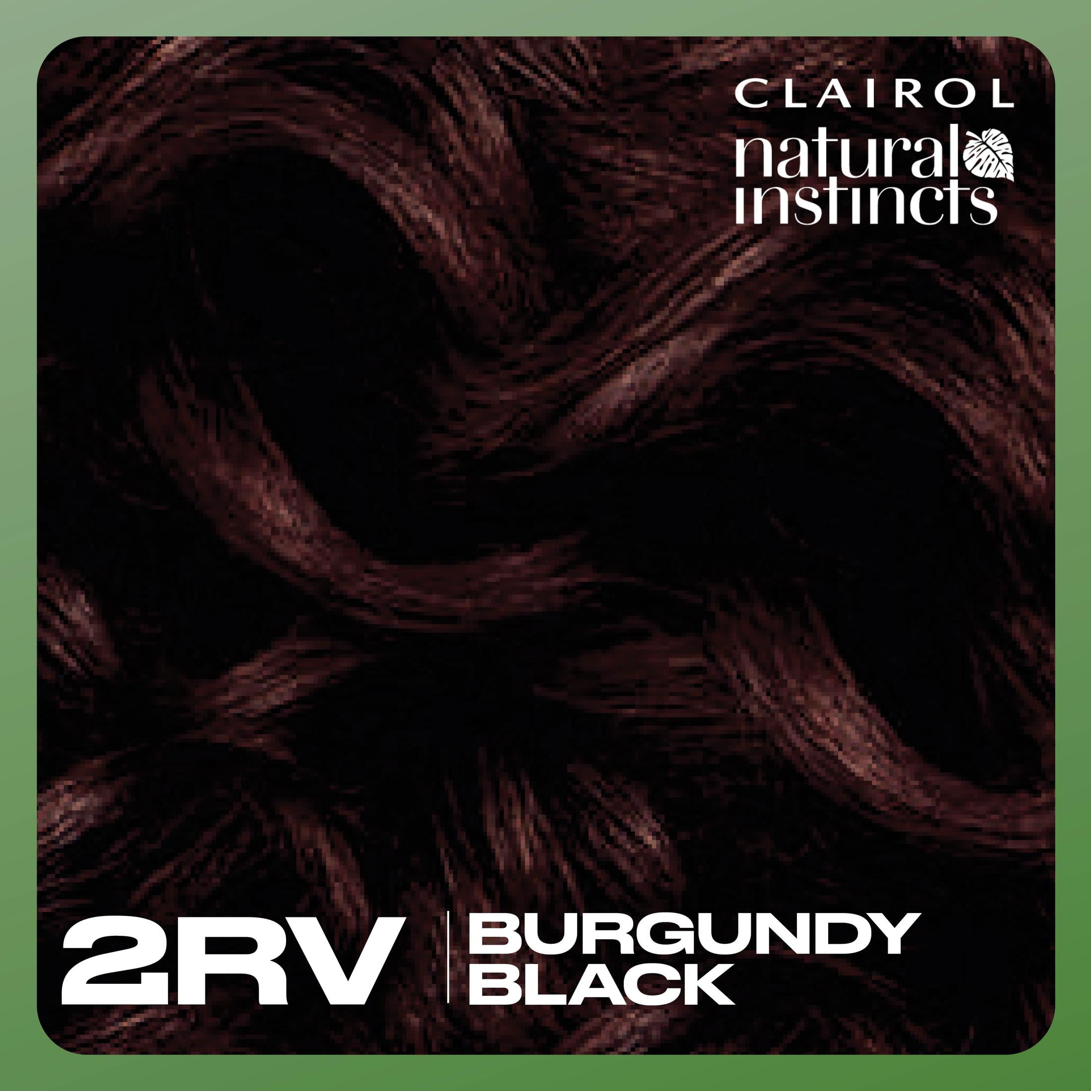 Clairol Natural Instincts Demi- Permanent Hair Color Creme, 2RV Burgundy Black, Hair Dye, 1 Application