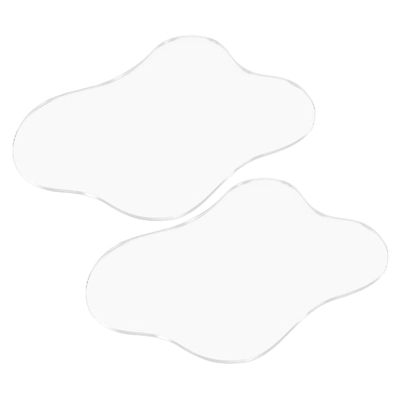 WORGEOUS 2Pcs Cup Coasters Transparent Acrylic Coasters Irregular Cup Mats for Desk Coffee Mug