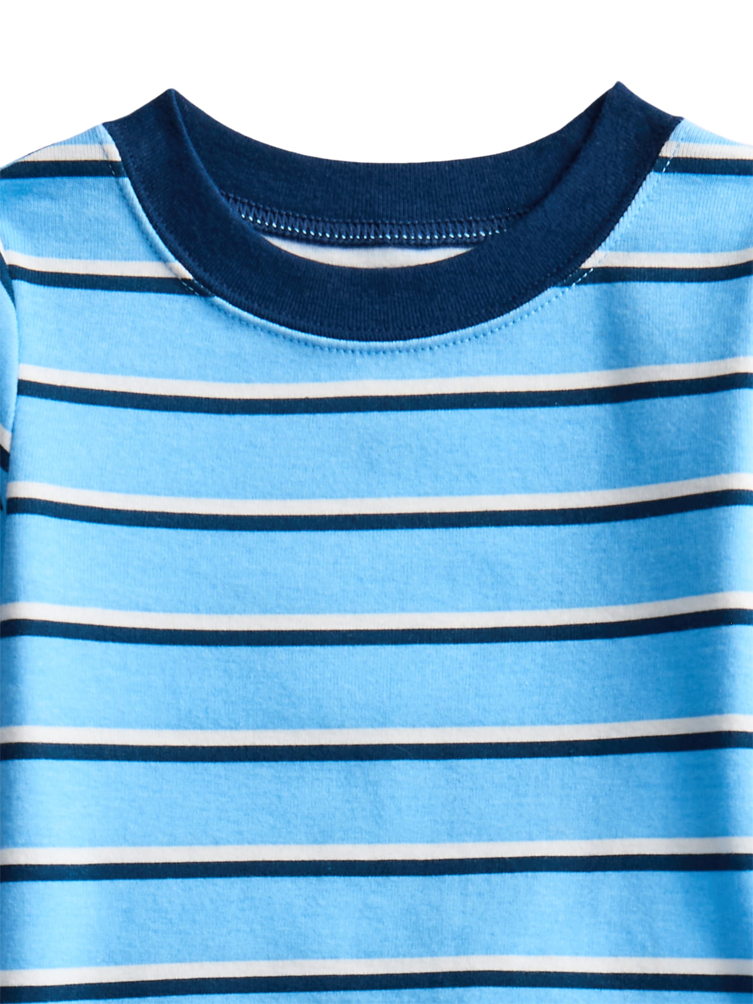 Wonder Nation Toddler Boys or Girls Cotton Long Sleeve Top and Pants Pajama Set, 6-Piece, Sizes 12M-5T