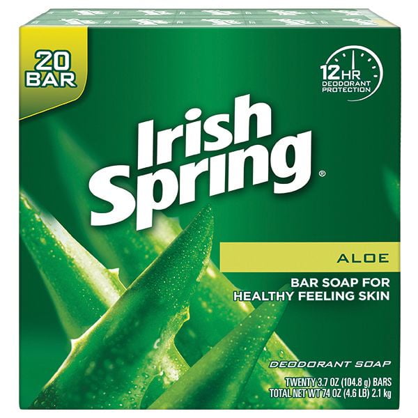 Irish Spring Aloe Bar Soap 20 Ct. 3.75 oz