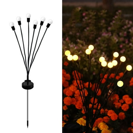 

Solar Firefly Light Garden Atmosphere Decoration LED Swing Solar Globe Light A single 6-head warm white oval battery box