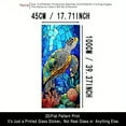 thumbnail image 2 of 1PC, 2D Flat turtle swimming pattern frosted glass window film, transparent PVC adhesive glass door and window decoration, removable and reusable glass stickers. 17.71x39.37 inches (45x100 cm), suita, 2 of 7