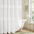 thumbnail image 6 of Seasonwood White Ruffle Shower Curtain,Tiered Fabric Bathroom Curtain for Farmhouse Decor,72 x 72 Inch, 6 of 7