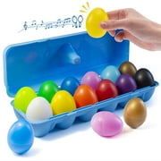 Prextex Maracas Easter Egg Shakers Musical Percussion Toy, 12 Pack