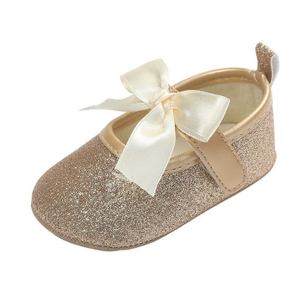 

BTJX Toddler Kids Infant Girls Soild Colour Bowknot Princress Shoes Soft Sole The Floor Barefoot Non Slip First Walkers Prewalker Shoes