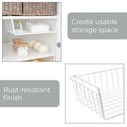 Mainstays Wire Under-Shelf Storage Baskets, White, 2 Pack