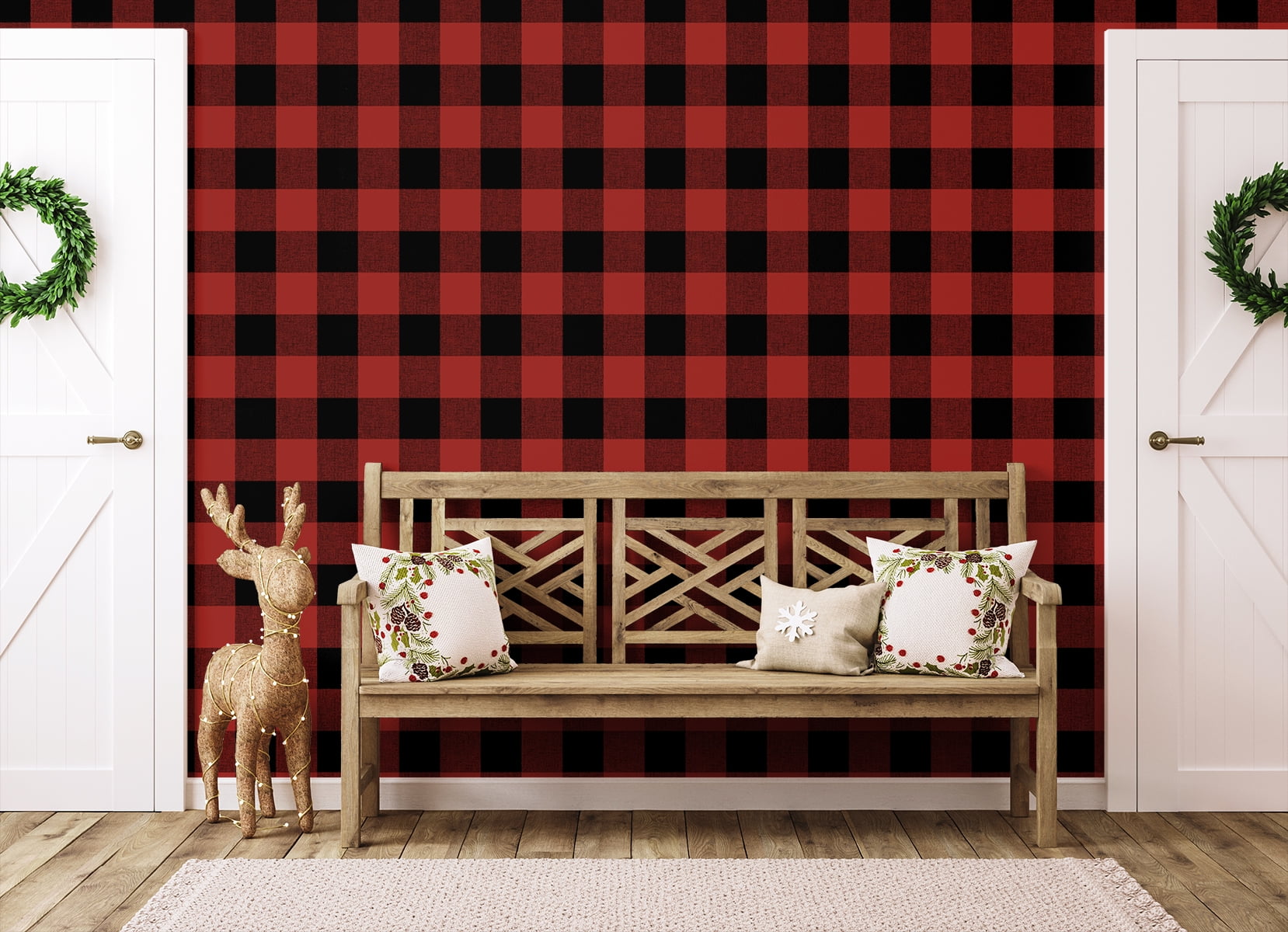 NextWall Buffalo Plaid Peel and Stick Wallpaper